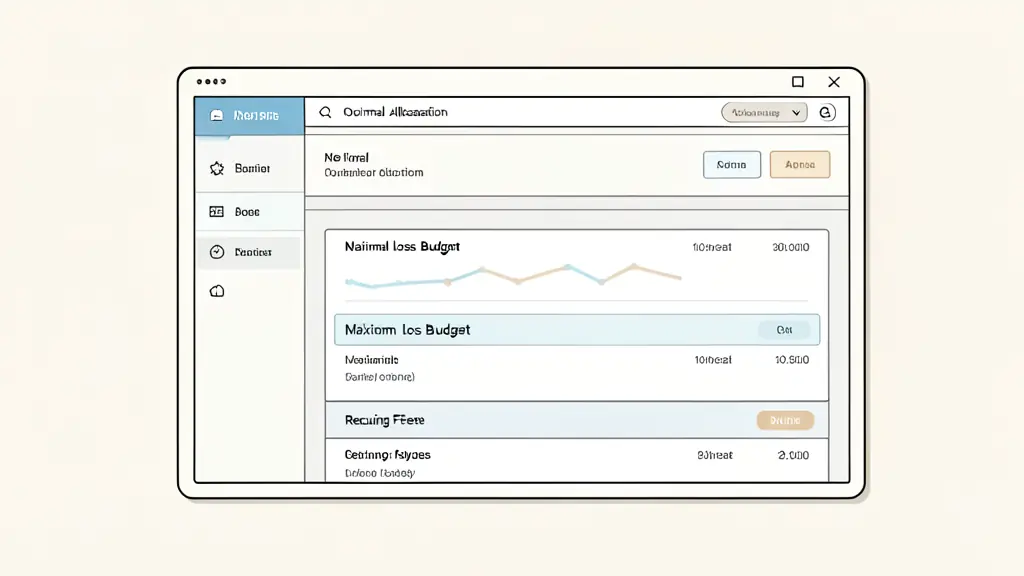 close-up of a trading risk dashboard showing nominal allocation, maximum loss budget and recurring fee invoices, editorial photography, no text, no logo
